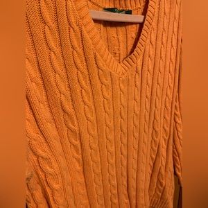 Orange cable knit sweater